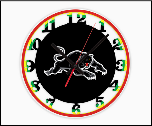 Penrith Panthers 3D Numbered Clock (001)