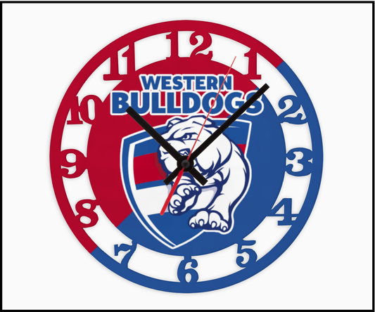 Western Bulldogs 3D Numbered Clock (002)