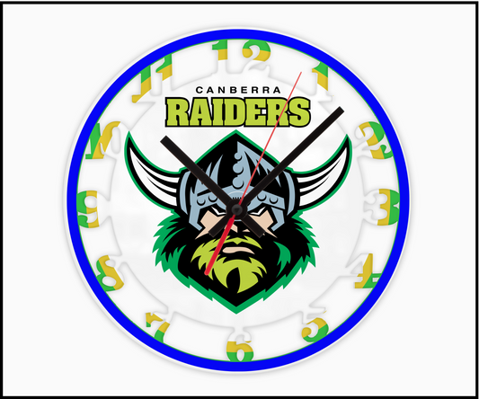 Canberra Raiders 3D Numbered Clock (001)