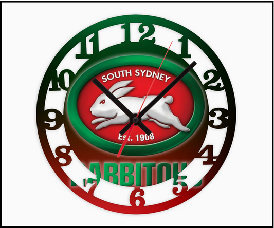 South Sydney Rabbitohs 3D Numbered Clock (003)