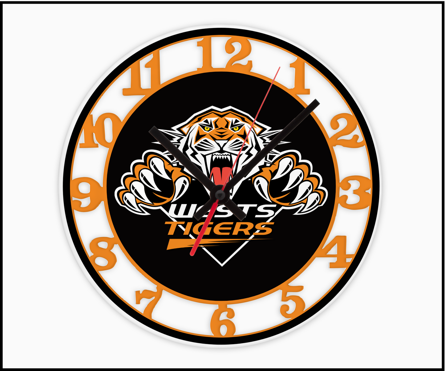 West Tigers 3D Numbered Clock (001)