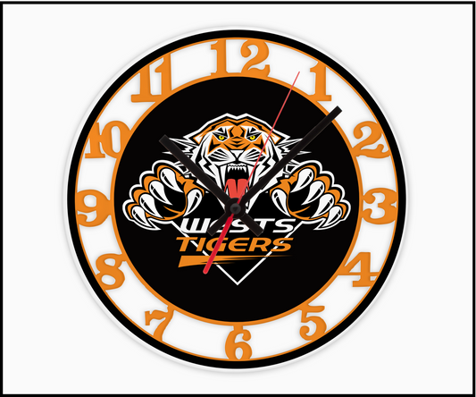 West Tigers 3D Numbered Clock (001)