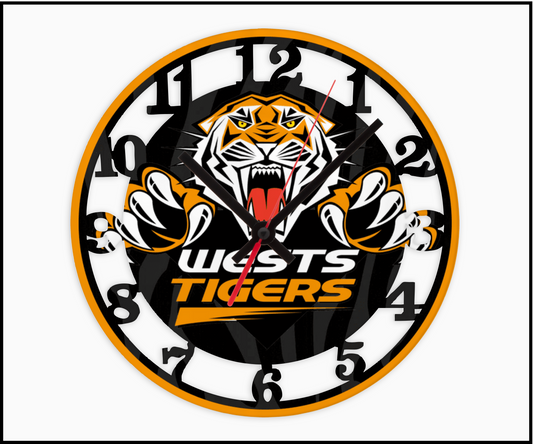 West Tigers 3D Numbered Clock (002)