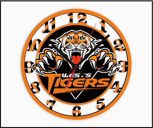 West Tigers 3D Numbered Clock (003)