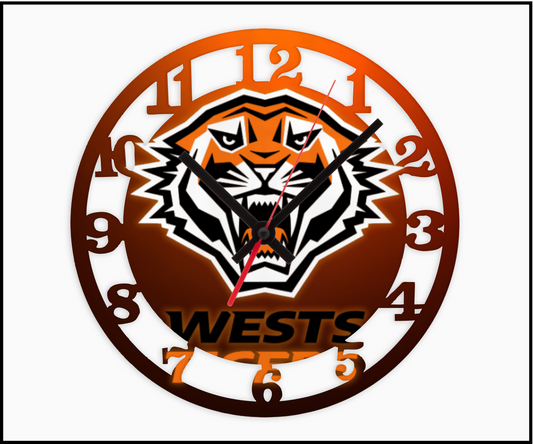 West Tigers 3D Numbered Clock (004)