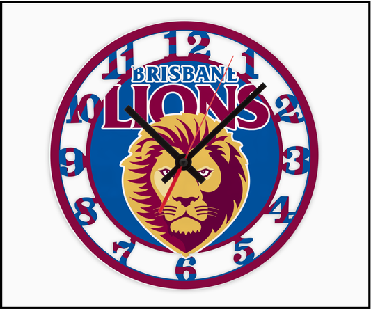 Brisbane Lions 3D Numbered Clock (002)