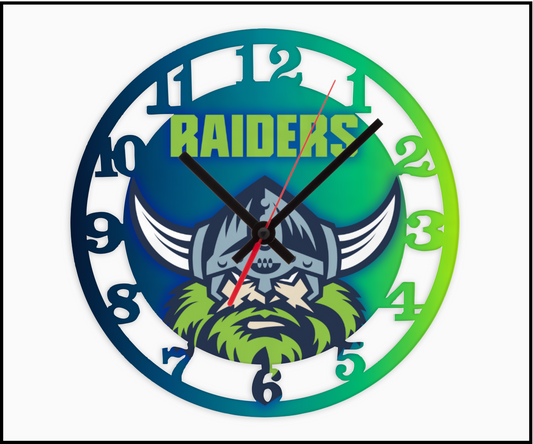 Canberra Raiders 3D Numbered Clock (002)