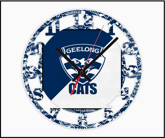 Geelong Cats 3D Numbered Clock (004)