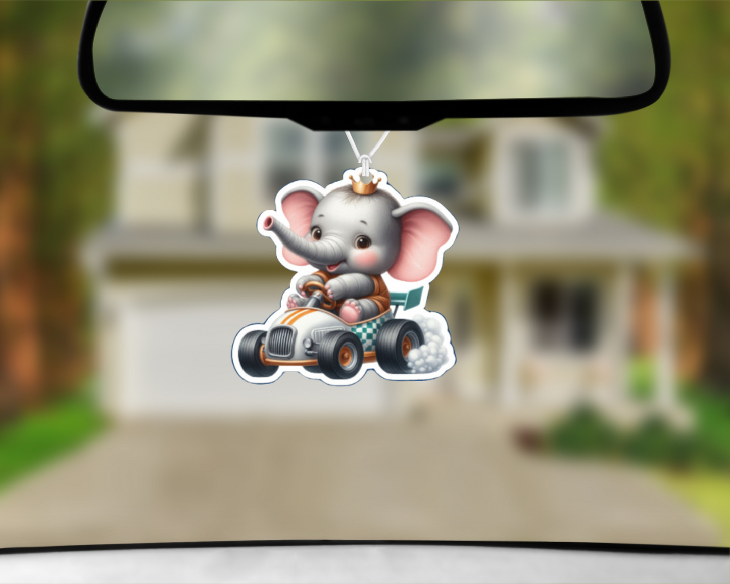 Orange Racing Elephant Car Air Freshener