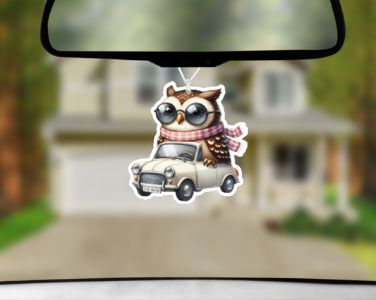 Owl in White Car Car Air Freshener