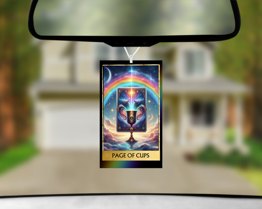 Page of Cups Tarot Card Car Car Air Freshener