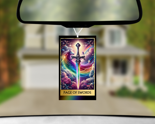 Page of Swords Tarot Card Car Car Air Freshener