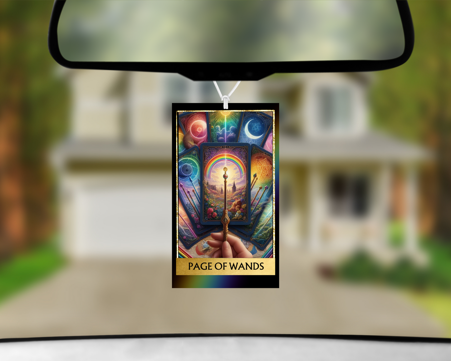 Page of Wands Tarot Card Car Air Freshener