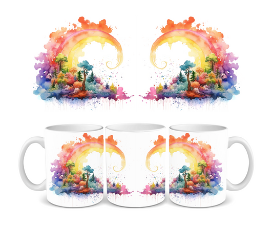 Paint Splash Forest Ceramic Mug