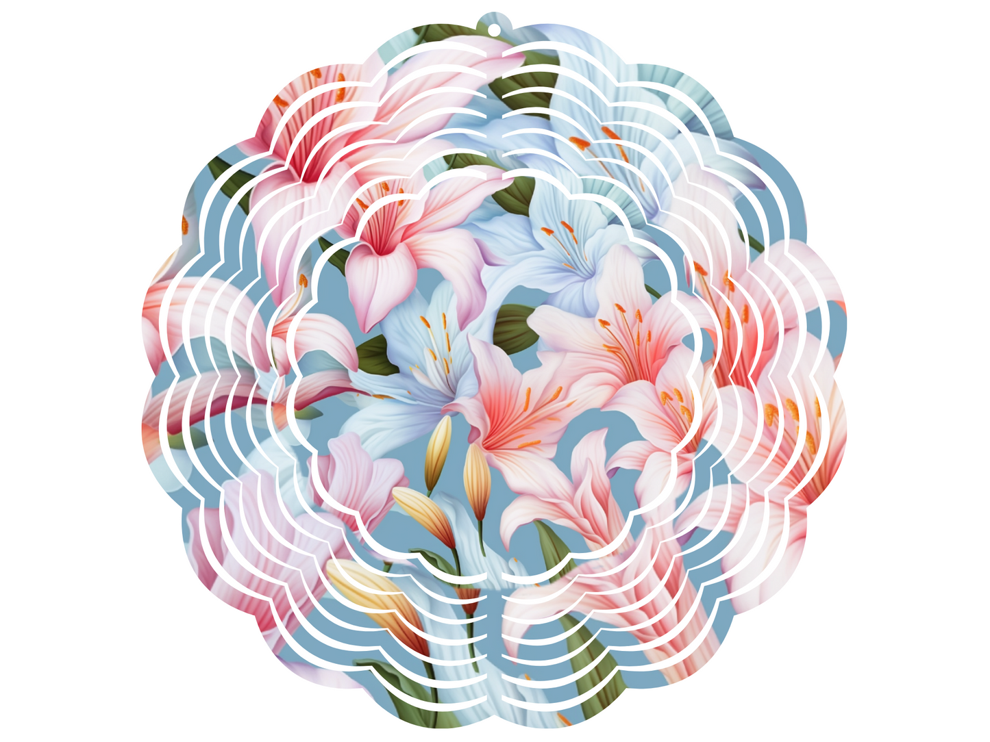 Pink Lilies Wind Spinner