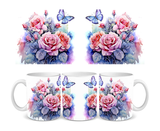 Pink Pastel Rose Ceramic Mug