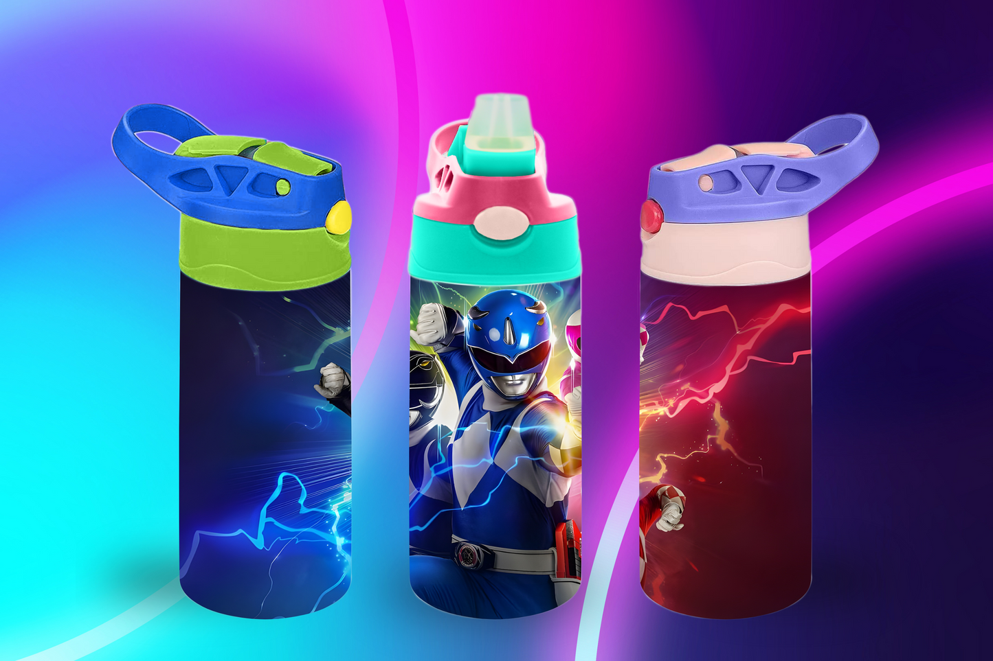 Power Rangers Neon Sippy Cup / Kids Bottle