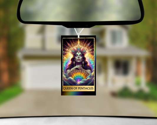 Queen of Pentacles Tarat Card Car Air Freshener