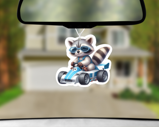 Racoon Racer Car Air Freshener