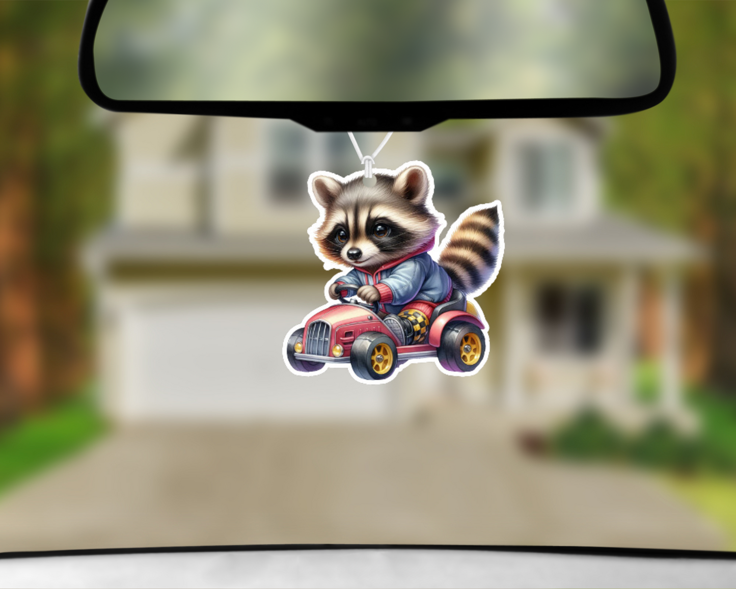 Racoon Rush Hour Car Air Freshener