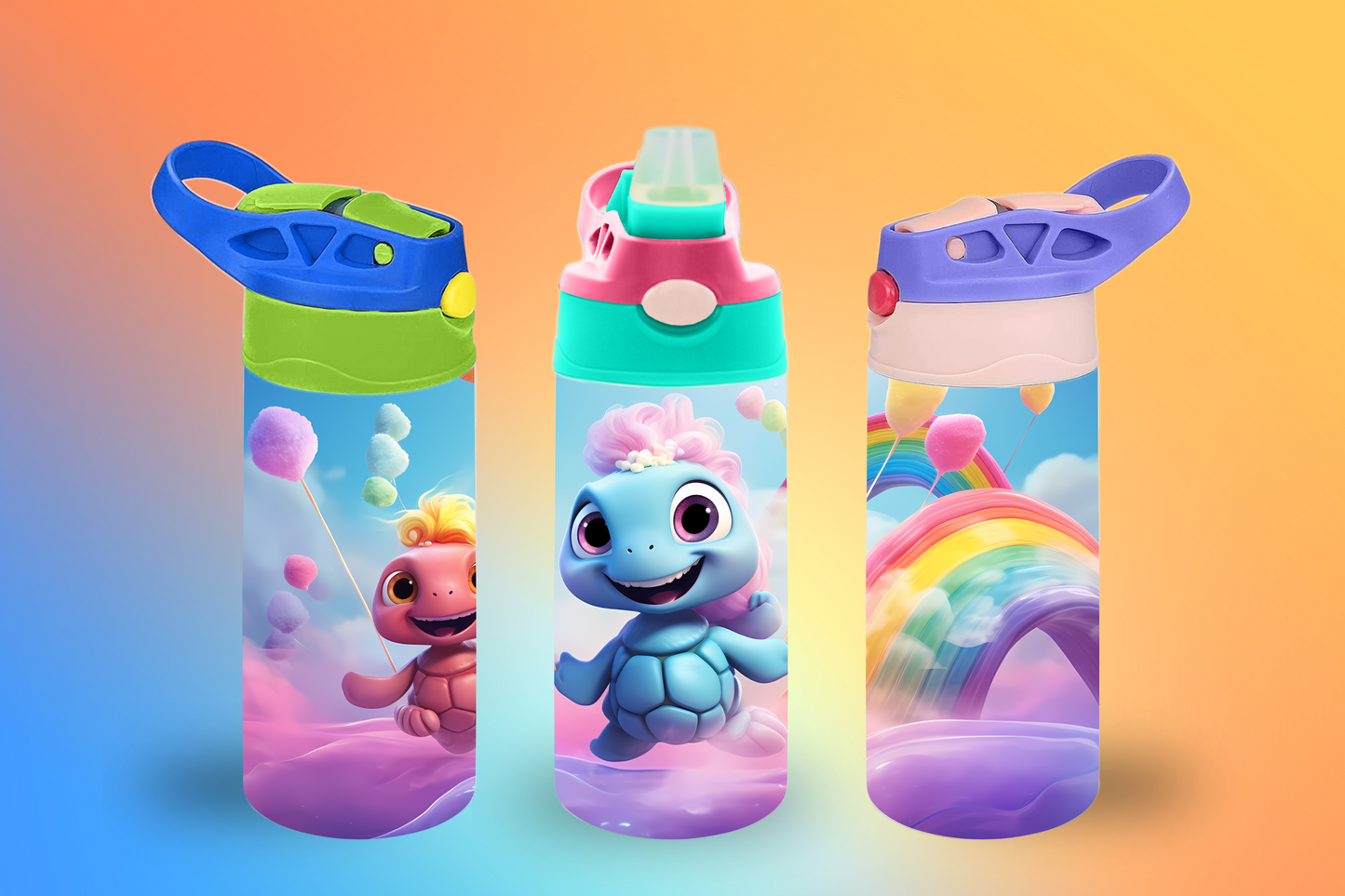 Rainbow Bridge Turtles Sippy Cup / Kids Bottle