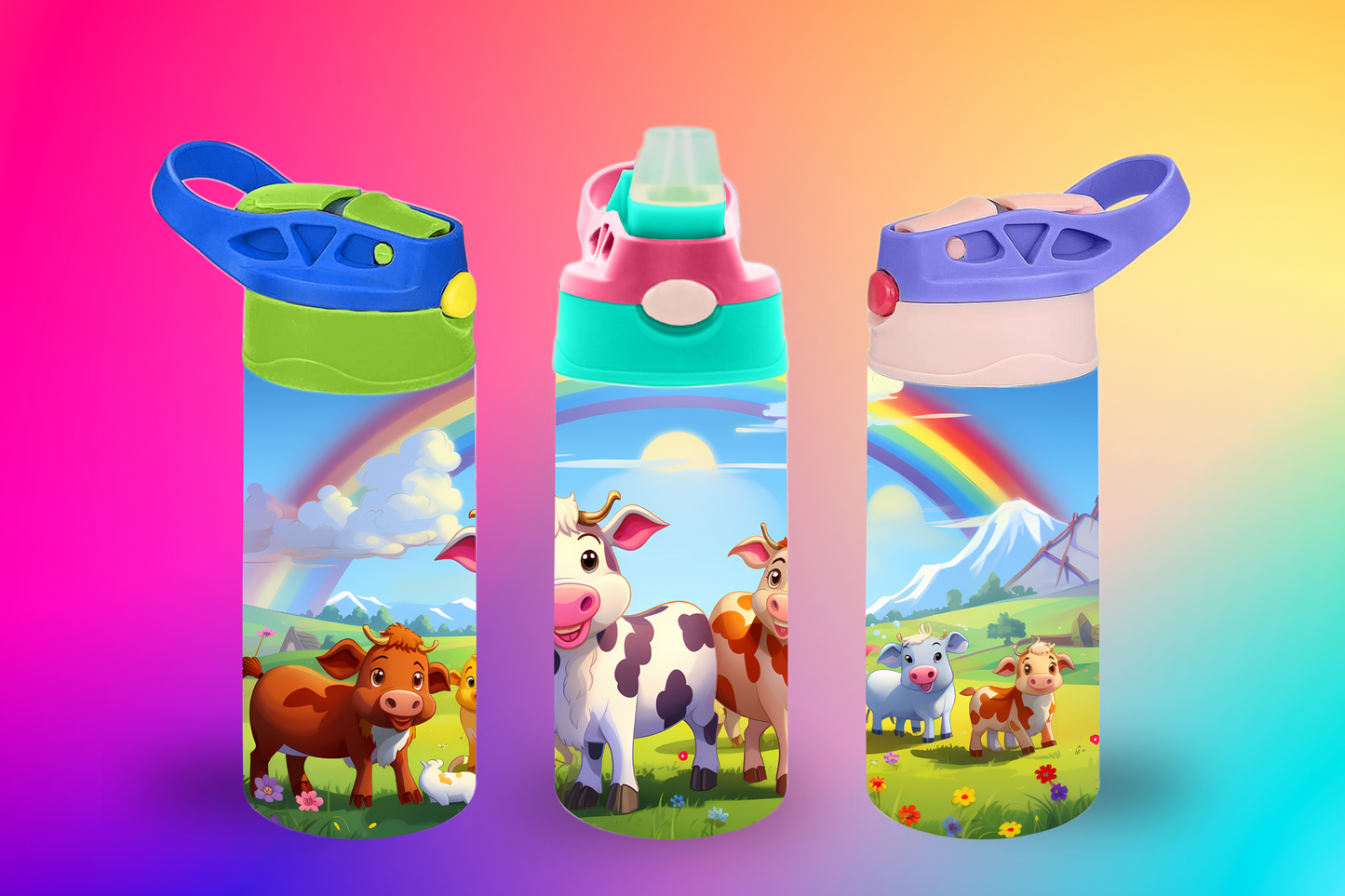 Rainbow Farm Sippy Cup / Kids Bottle