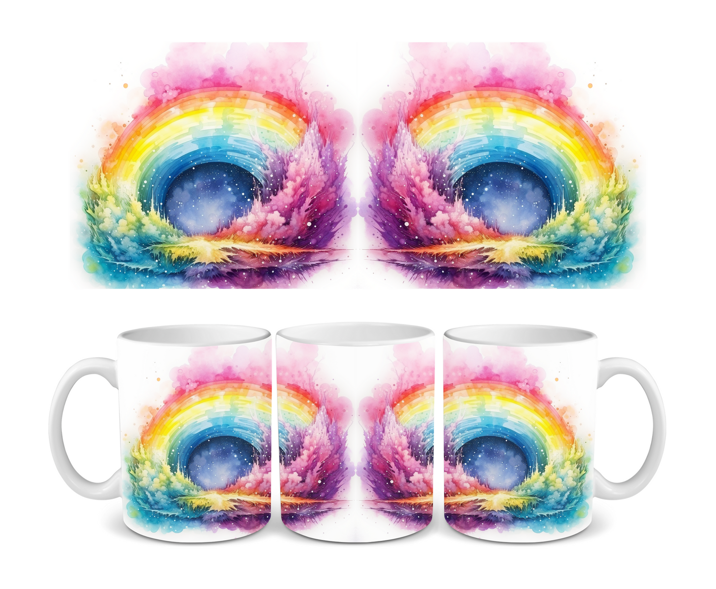 Rainbow Swirls Ceramic Mug