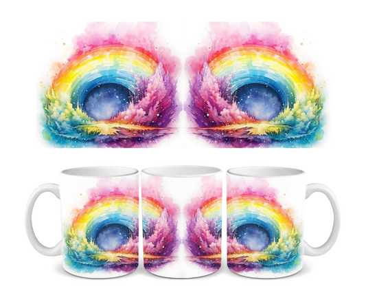 Rainbow Swirls Ceramic Mug