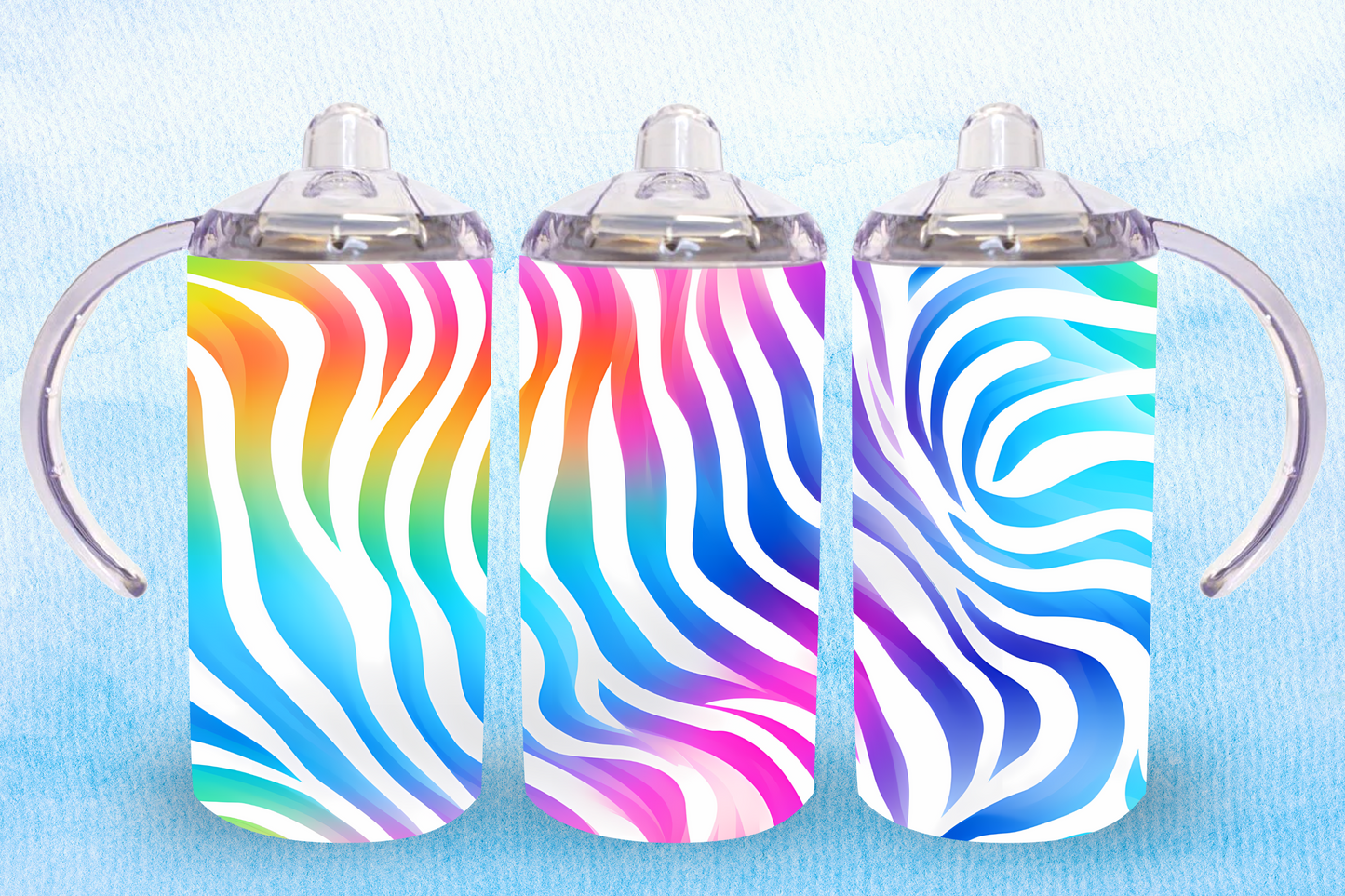 Rainbow Tiger Stripes Sippy Cup / Kids Bottle