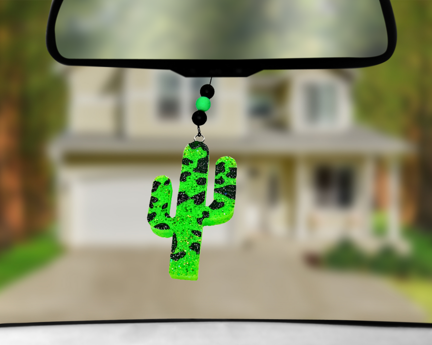 Cactus Blinged Car Freshie