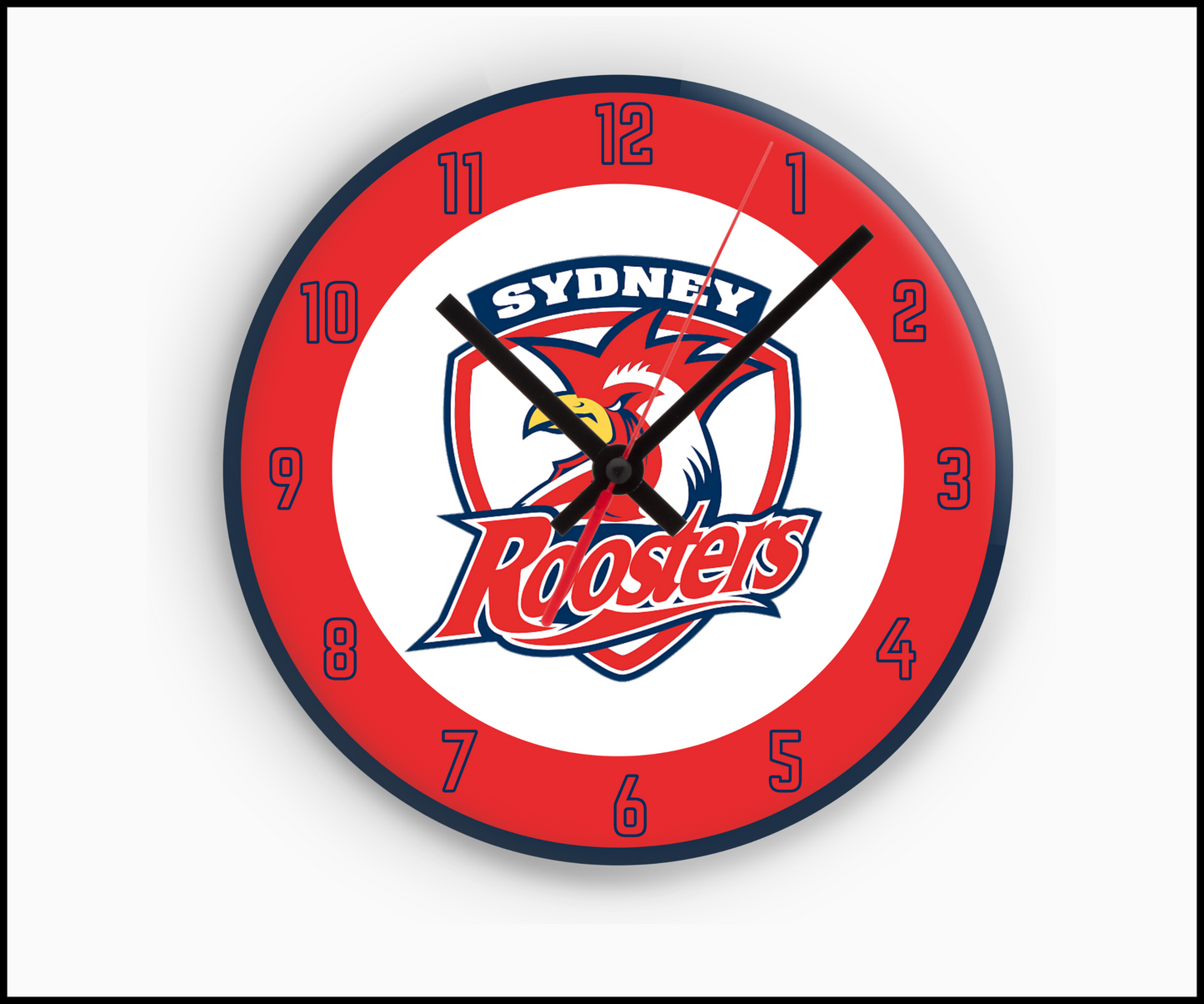 Sydney Roosters Sublimated Clock (Round)