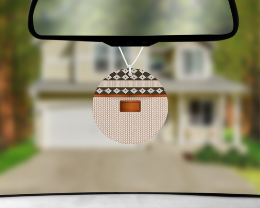 Knitted Inspired Car Air Freshener (031) Round