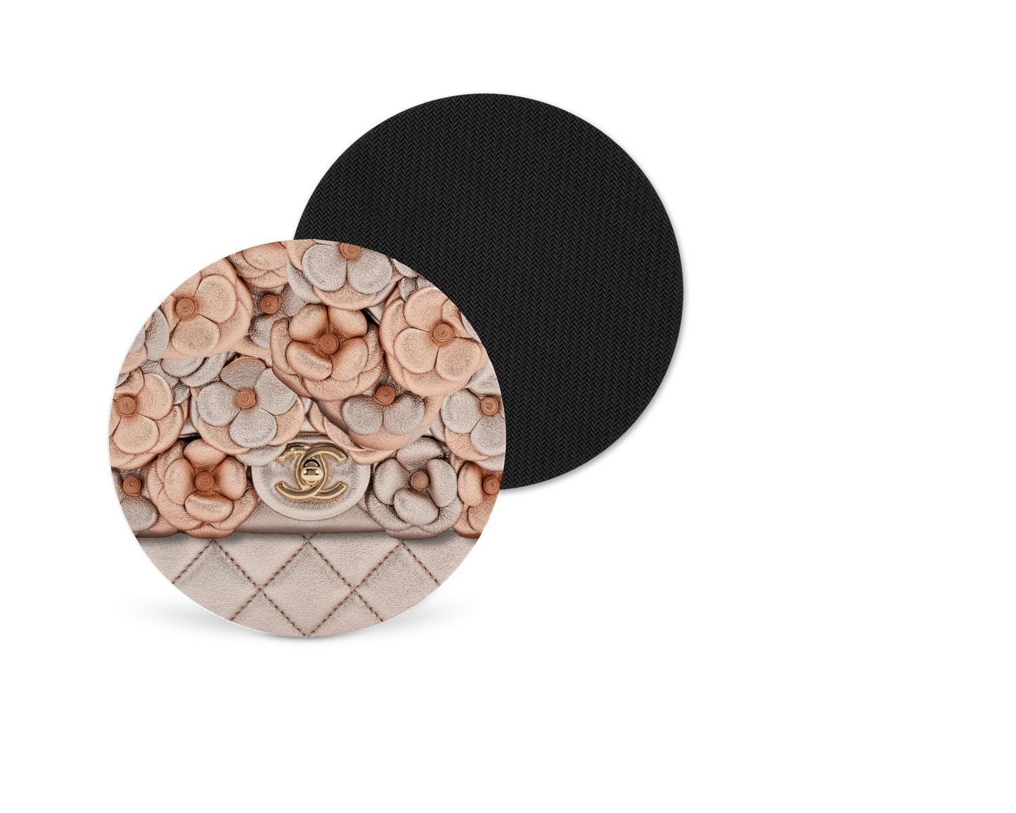 Chanel Inspired Neoprene Drink Coaster x2 (002)