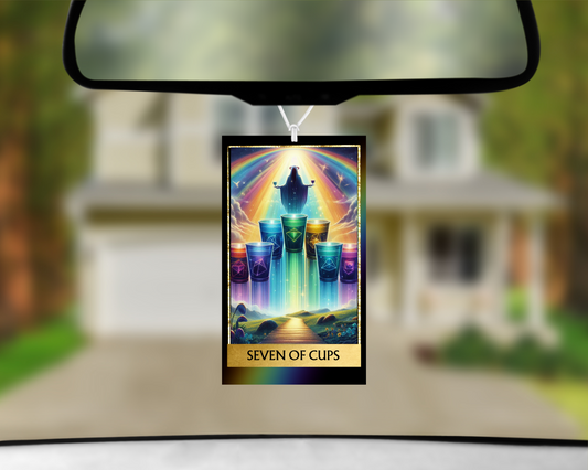 Seven Of Cups Tarot Card Car Air Freshener