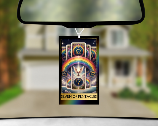 Seven Of Pentacles Tarot Card Car Air Freshener