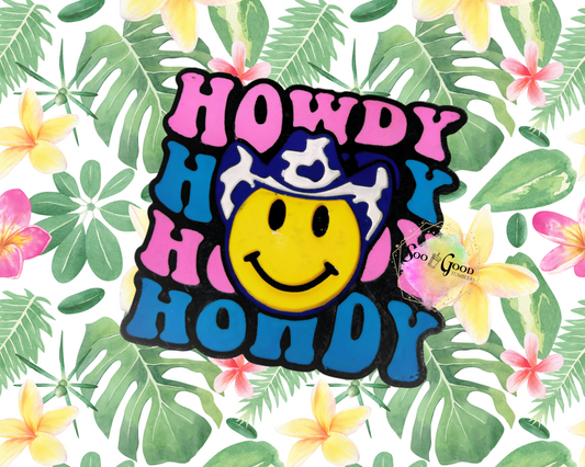 Howdy Smiley Blinged Car Freshie