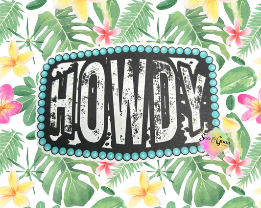 Belt Buckle (Howdy) Cardstock Car Freshie