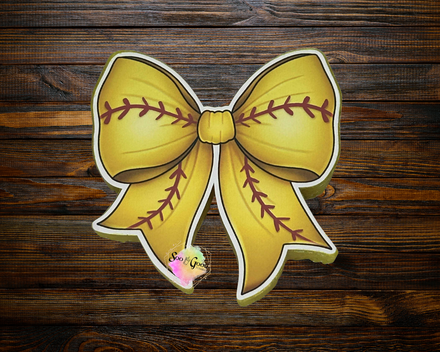 Softball Bow Cardstock Car Freshie