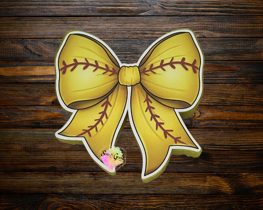 Softball Bow Car Air Freshener (Flower By Kenzo Scent)