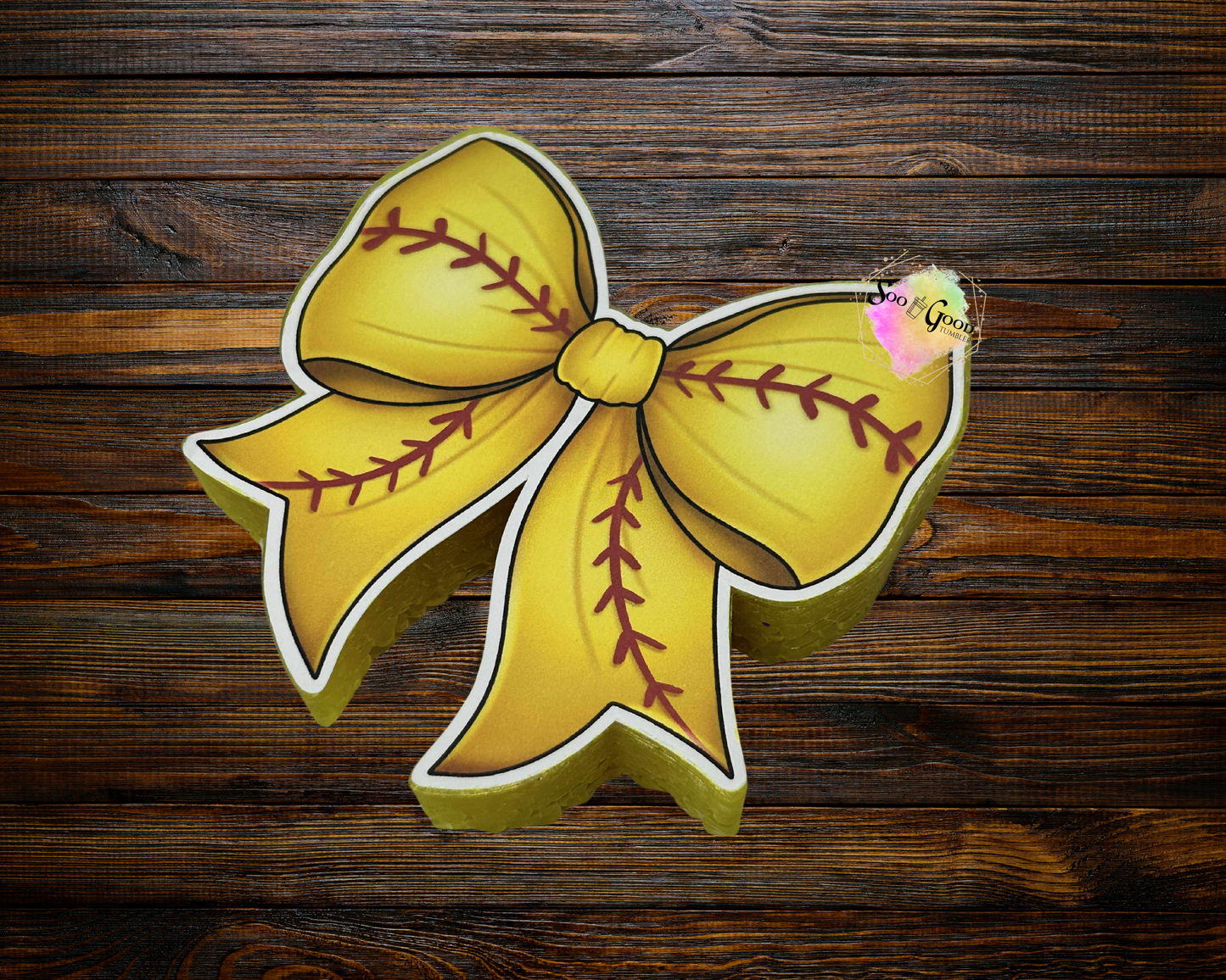 Softball Bow Cardstock Car Freshie