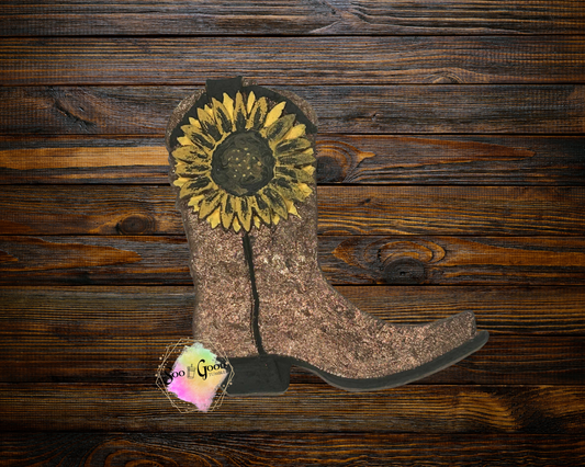 Sunflower Boot Blinged Car Freshie