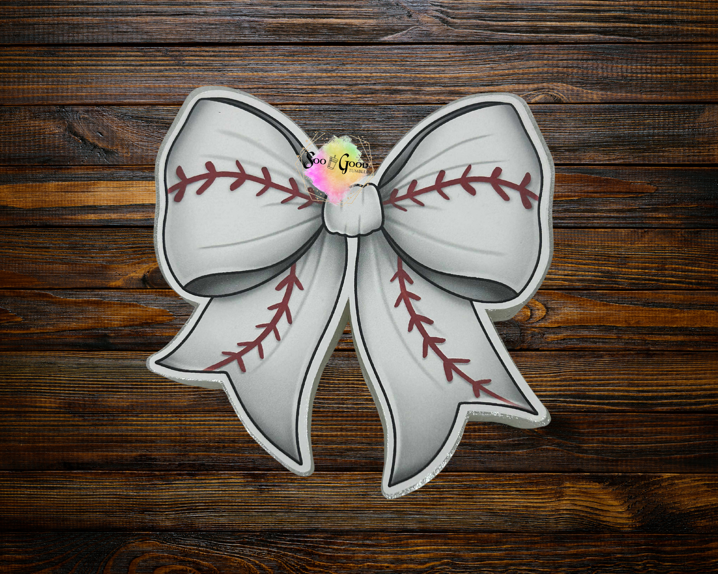 Baseball Bow Cardstock Car Freshie