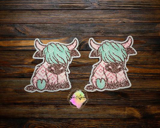 Highland Cow Cardstock Car Vents Freshie (Style 2)