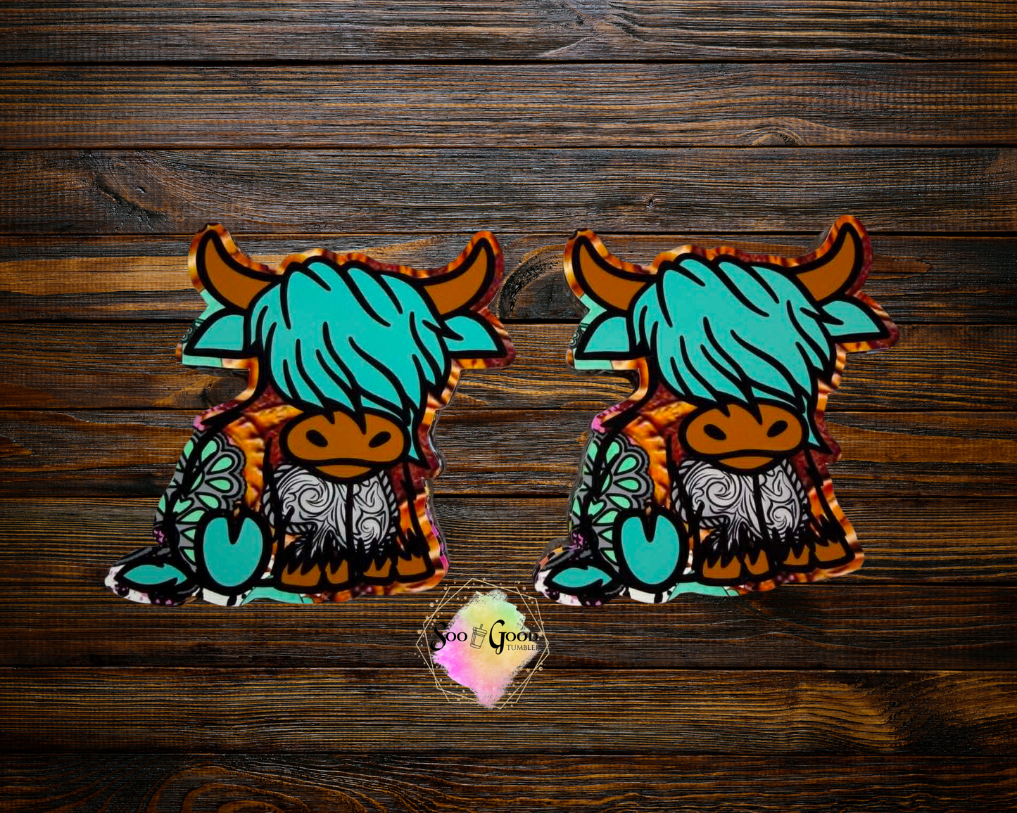 Highland Cow Cardstock Car Vents Freshie (Style 7)