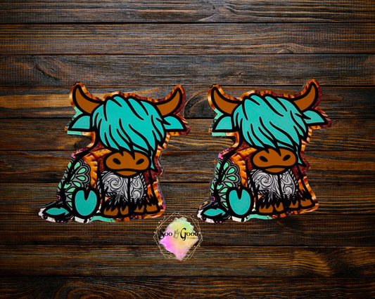 Highland Cow Cardstock Car Vents Freshie (Style 7)