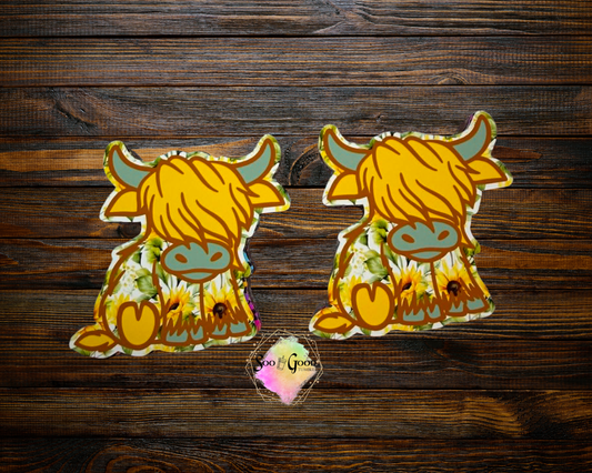 Highland Cow Cardstock Car Vents Freshie (Style 8)