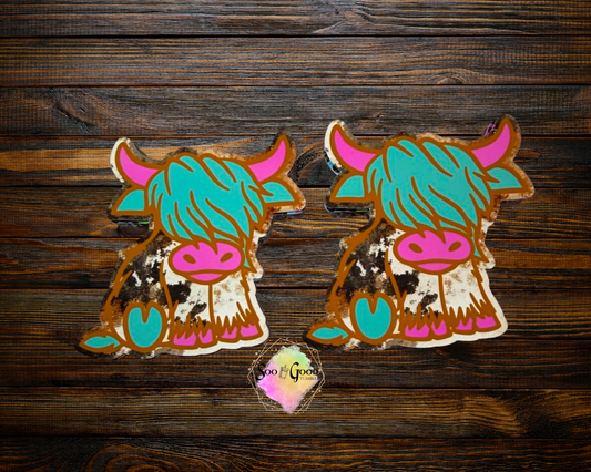 Highland Cow Cardstock Car Vents Freshie (Style 11)