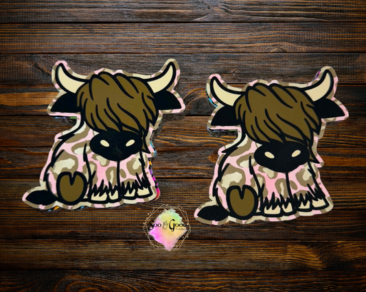 Highland Cow Cardstock Car Vents Freshie (Style 14)