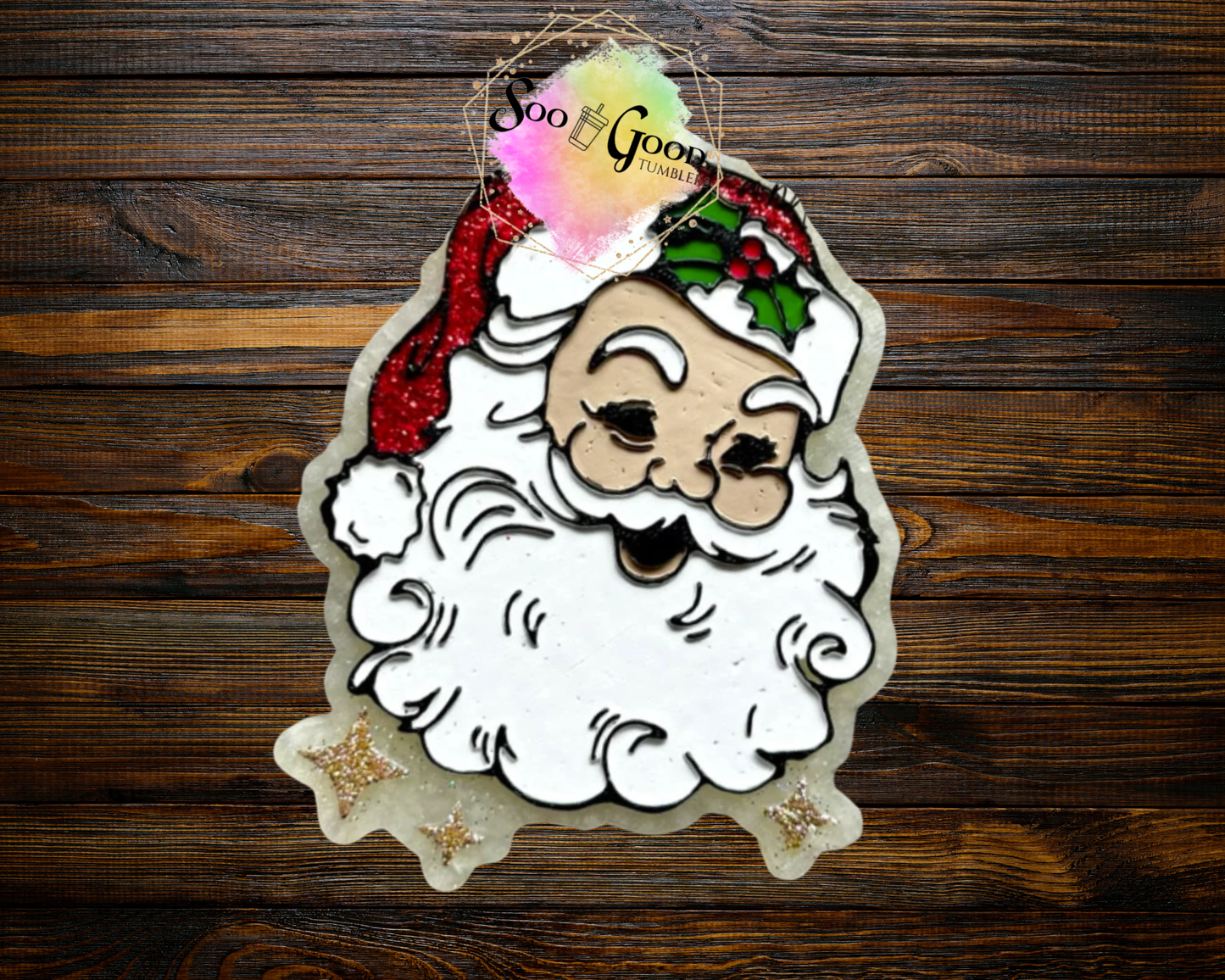 Vintage Santa Blinged Car Freshie