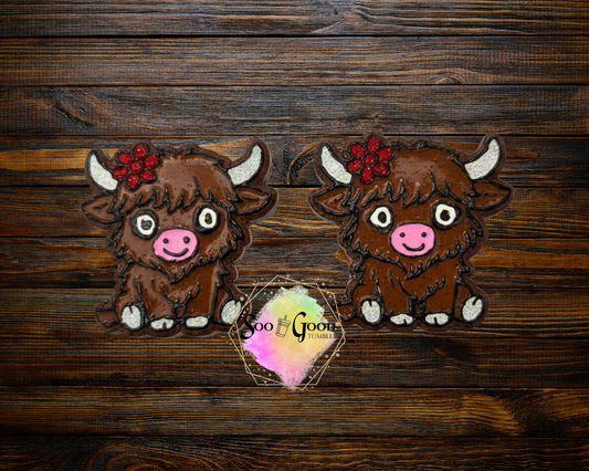 Daisy Mae Highland Cow Blinged Car Vents Freshie